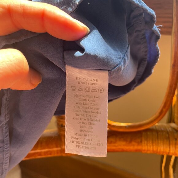 Everlane Blue Washable Silk V Neck Camisole - Picture 3 of 4